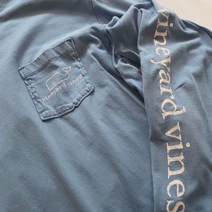 Vineyard Vines Light Blue Long-sleeve pocket Tee size: Med